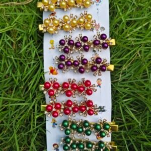 Beaded Flower Kids Hair Clips