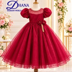 Girls Pearl Party Wear Gown